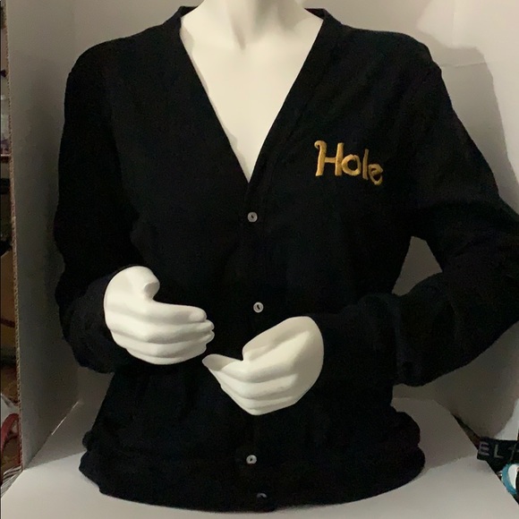 American Apparel Sweaters - VINTAGE “HOLE” CARDIGAN BY AMERICAN APPAREL SZ. L